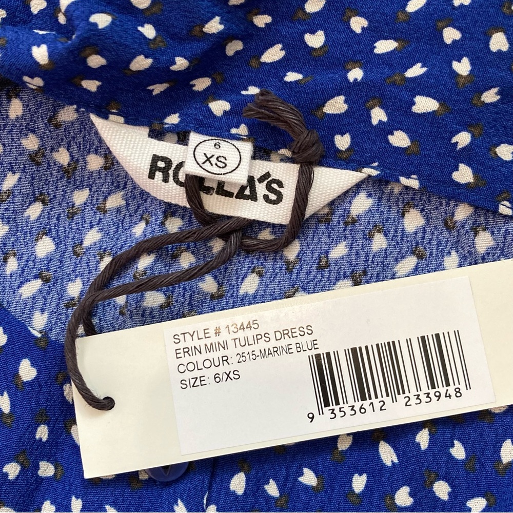 New Rolla’s Erin Mini Tulips Button Front Short Sleeves Fit Flare Dress - Picture 8 of 13